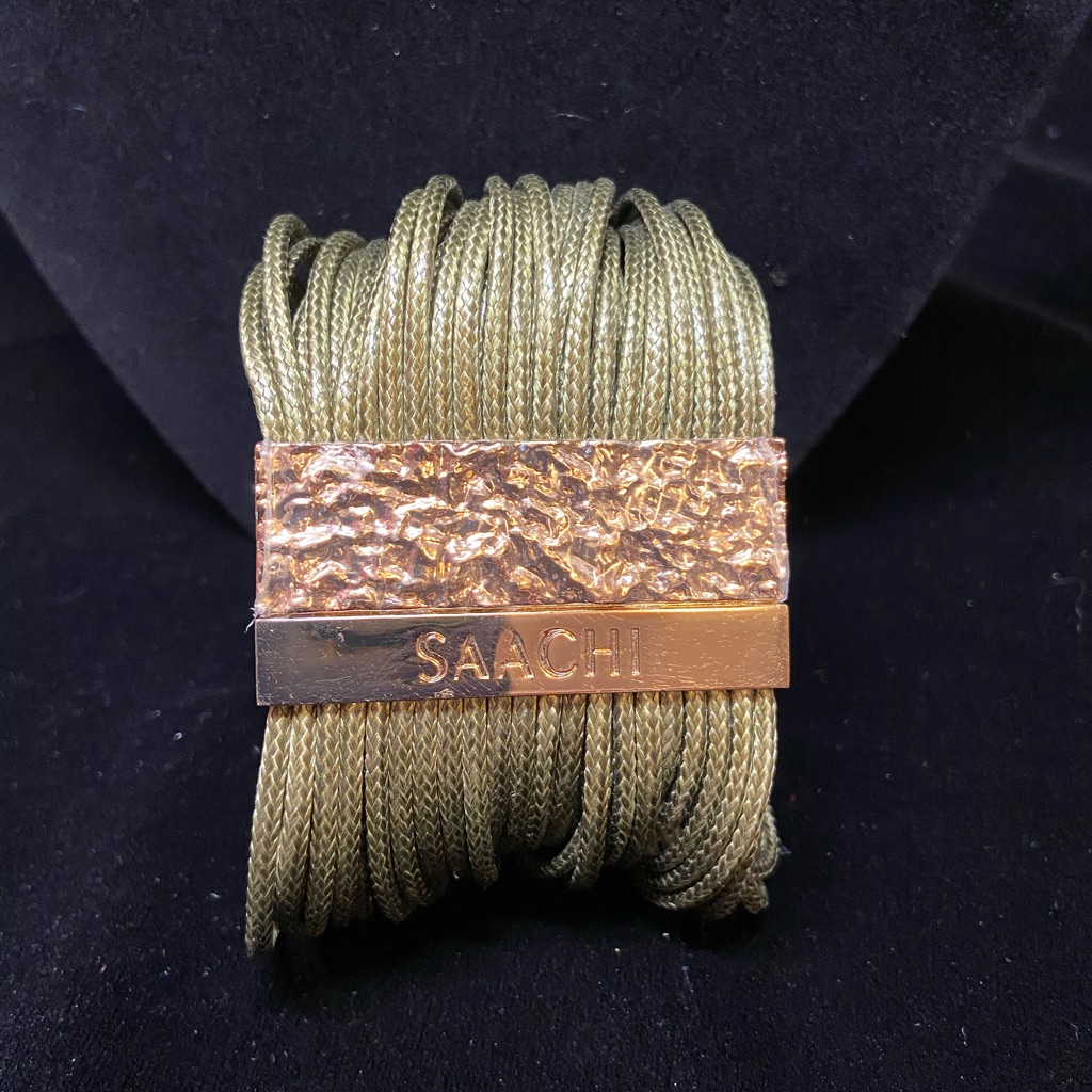 Saachi Multi-Cord Olive Green Bracelet 25$